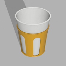 plastic cup holder & garden glass mode stand vase portabicchiere bicchiere plastica 3d print model - Mito3D
