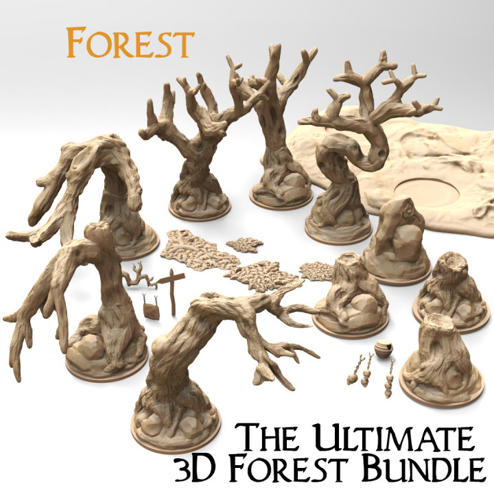 3d bosque haz juego guerra mesa duende pasatiempo árbol martillo madera miniatura d dnd ciudadela arbre sigmar warhammer40000 ageofsigmar aos Sylvaneth wyldwood tocones 3D print model - Mito3D