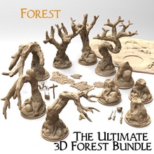 ultimate 3d forest bundle wargame tabletop elf hobby tree warhammer wood miniature d&d dnd citadel arbre sigmar warhammer40000 ageofsigmar aos sylvaneth wyldwood treestumps 3d print model - Mito3D