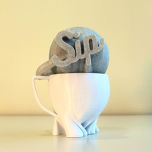sip cup & garden glass drink kitchen drinkware 3d print model - Mito3D