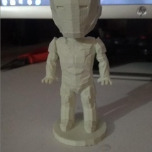 lowpoly ironman bobblehead head man toy iron bobble 3d print model - Mito3D