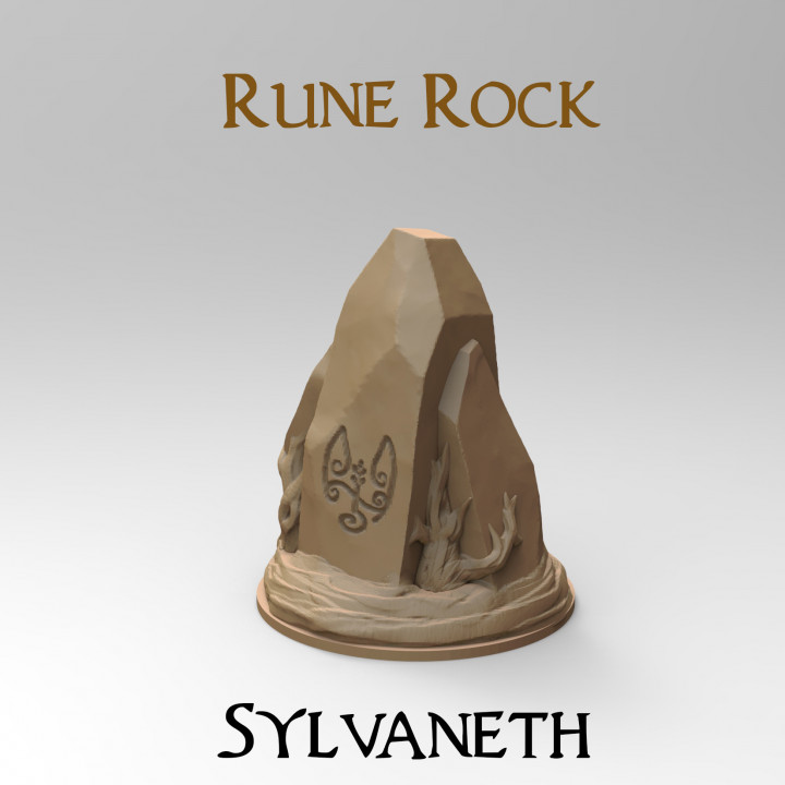 rune rock sylvaneth 32mm base tabletop elf figurine forest games hobby rpg terrain warhammer miniature token d&d dnd gw sigmar ageofsigmar aos cors rocher 3D print model - Mito3D