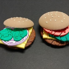 flexi burger food toy articulated cheese bacon 3d print model - Mito3D