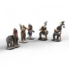 wolf paw tribe miniature set tabletop tribal warrior zbrush hunter assassin wargame dungeon d&d 28mm nordic 32mm shaman 3d print model - Mito3D