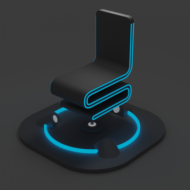 futuristic mag-lev chair furniture future house seat 3D print model - Mito3D