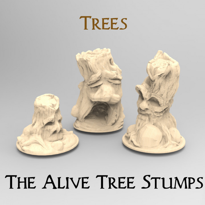 lanetli ağaç güdük masaüstü savaş ejderhalar epik fantezi orman canavar rpg Warhammer büyü minyatür oyunu zindan d20 dnd manzara Treestump gw Sylvaneth Wyldwood 3D print model - Mito3D