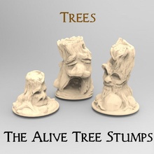 haunted tree stumps tabletop battle dragons epic fantasy forest monster rpg warhammer magic miniature wargame dungeon d20 dnd scenery treestump gw sylvaneth wyldwood 3d print model - Mito3D