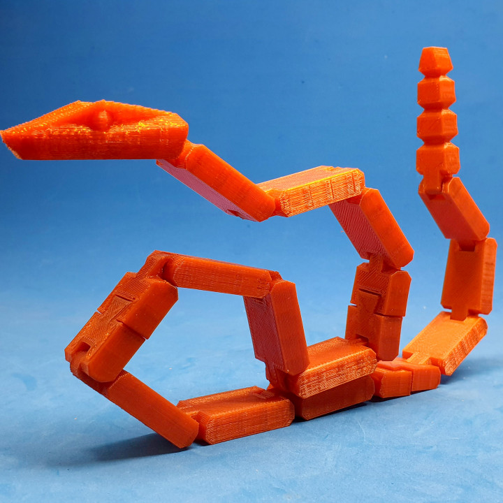 flexi rattlesnake oyuncaklar oyunlar hayvan oyuncak esnek mafsallı Juguete articulado 3D print model - Mito3D