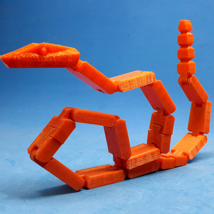 flexi rattlesnake juguetes juegos animal juguete flexible articulado 3D print model - Mito3D