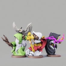 rpg héros ensemble 03 table personnages fantaisie forêt jeu médiéval mini hibou sculpture miniature sla dlp démoniste dnd clerc guérisseur druide 3d print model - Mito3D