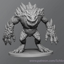 hezrou tampo mesa monstro dnd masmorras dragões 3d print model - Mito3D