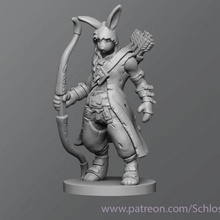 rabbit archer tabletop dnd dungeonanddragons 3d print model - Mito3D