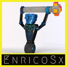 robot warrior scale 1 56 28mm set 4 toys & games character miniature tabletop minis d&d tabletopgame enricosx 3d print model - Mito3D