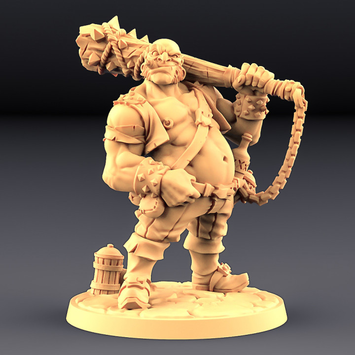 Dunn half ogre ogro matón mesa continuar figura monstruo orco pirata rpg martillo guerra miniatura juego calabozo bandido d taberna Posada problema 3D print model - Mito3D