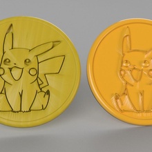 pikachu coaster pair pokemon tutorial 3d print model - Mito3D