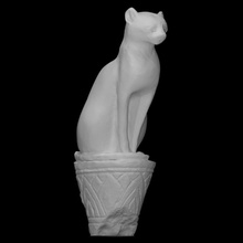 gatto papiro scansione animale egiziano figura simbolo terra tolemaico smaltato amuleto sacro votivo faience 3d print model - Mito3D
