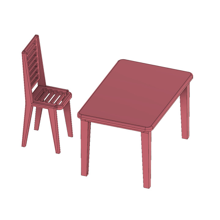table chaise 3D print model - Mito3D