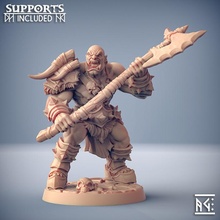 orc barbarian - male modular tabletop dragon fantasy miniatures rpg warhammer wargame dungeon patreon d&d artisaguild 3d print model - Mito3D