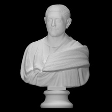 bust man wearing toga folds scan portrait sculpture marble artifex north-africa townley 3d print model - Mito3D