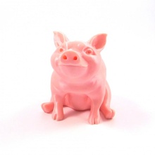 piggy sitting sir pigglesfree single extrusion version toys & games pig supports support free 3d print model - Mito3D
