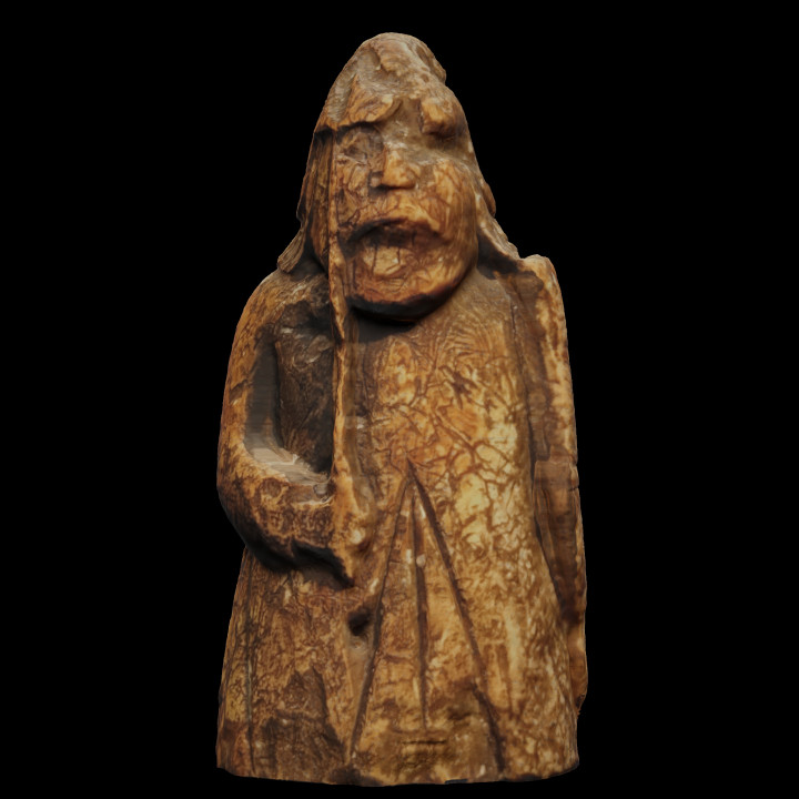lewis chessman - warder scan board chess culture figure game history man piece scotland tower island chessmen uncovered isle 3D print model - Mito3D