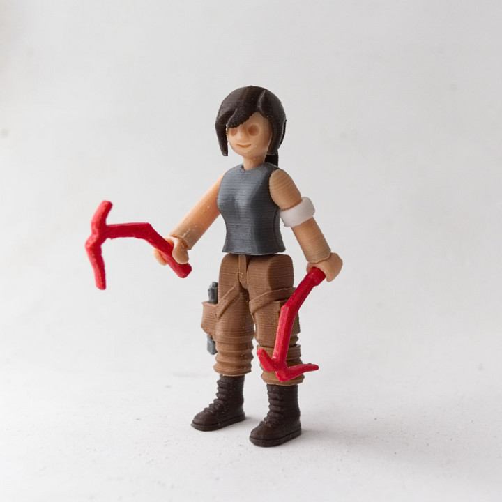 lara croft giocattoli Giochi azione tomba articolato cavaliere minifigure playction 3D print model - Mito3D