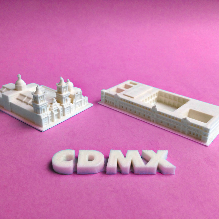 zocalo Messico città pt 1 America architettura storico monumento Chiesa castello palazzo Cattedrale miniworld latino catedral cdmx miniworld3d mexico city palacio 3D print model - Mito3D