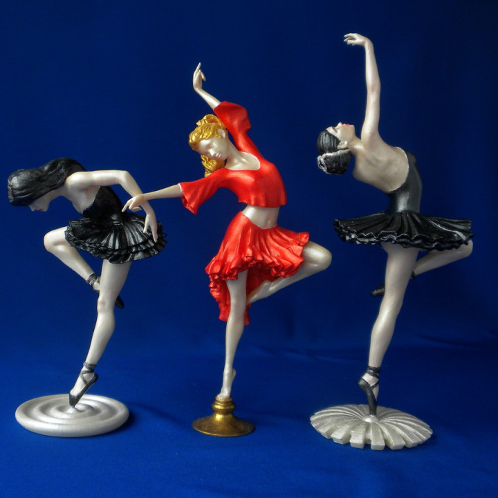 bailarinas jardín figurilla niña escultura personaje bailarín ballet 3D print model - Mito3D