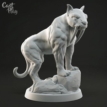 sabertooth tabletop animal cat fantasy play tiger cast feline castnplay 3d print model - Mito3D