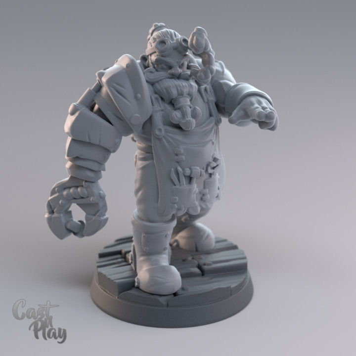 dwarven engineer tabletop fantasy play gnome dwarf dnd cast castnplay 3D print model - Mito3D