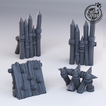 barricades pre-supported tabletop environment fantasy play terrain props encounter cast barricade scatter castnplay bandits 3d print model - Mito3D
