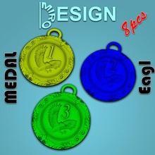 médaille eagl pendentif charme amusement or bijou logo médaillon Collier ornement bijoux mode vie 3d print model - Mito3D