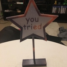 'you tried' trophy 3d print model - Mito3D