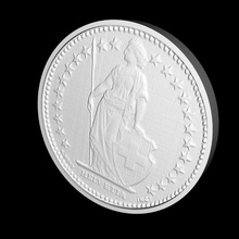 2 schweizerisch Franken Scan Münze Helvetia 2fr 2sfr 3d print model - Mito3D