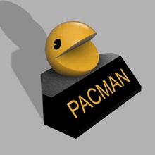 pacman tribute dual color fan art black fdm gaming yellow fff 3d print model - Mito3D