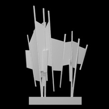 movimento scansione moderno scultura contemporaneo astratto acciaio inossidabile 3d print model - Mito3D
