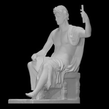 empereur assise trône auguste analyse homme romain couronne 3d print model - Mito3D