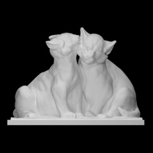 león cachorros escanear lindo escultura estatua bronce leones orejas gatos paliza 3d print model - Mito3D