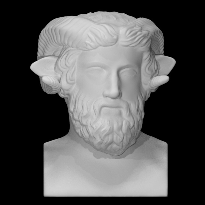 herm Zeus amun Varredura Deus mitologia retrato RAM escultura culto chifres Nápoles amon chifrudo 3D print model - Mito3D