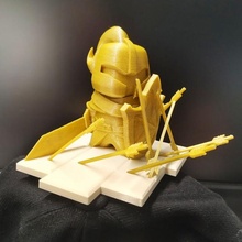 filla fella brave knight cute hero shield small sword warrior character chibi 3d print model - Mito3D