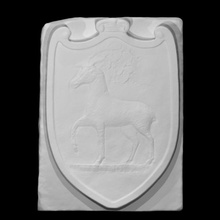 Saco brazos escanear animal ciervo símbolo familia cresta 3d print model - Mito3D