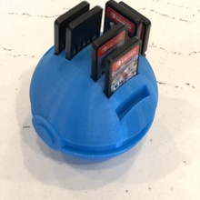 Nintendo Schalter Spielkarte Halter Unterstützung Pokeball Ventilator Kunst Spiel 3d print model - Mito3D