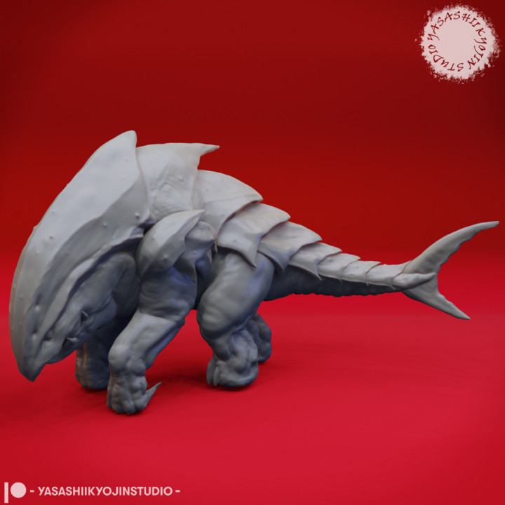 Bulette tampo mesa miniatura criatura dragões masmorras monstro Tubarão d 28mm dnd 54mm terrestre 3D print model - Mito3D