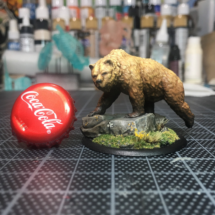 grizzly 28mm tabletop animal bear d&d kodiak 3D print model - Mito3D