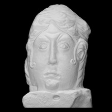 caliza cabeza mujer escanear Inglaterra hembra retrato romano escultura Roca británico united kingdom Lactodurum Towcester watling street 3d print model - Mito3D