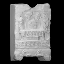 adoración trono escanear Buda budismo India escultura Roca arenisca alivio Dto chakravartin Mathura 3d print model - Mito3D