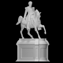 estatua Leopoldo escanear bronce caballo ecuestre Amberes 3d print model - Mito3D