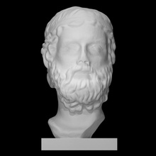 portrait anakréon travaux analyse buste visage homme barbe marbre poète 3d print model - Mito3D