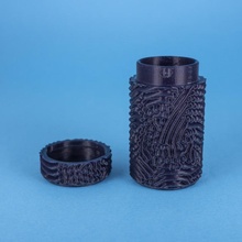 ferrofluide récipient capsule modèle corail tactile cylindre texture verrouillage réaction diffusion 3d print model - Mito3D