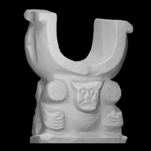 shamanic bench scan face relief shaman 3d print model - Mito3D